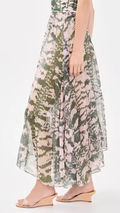 PatBo Botanic tripe Long Coverup Skirt Green | Thumbnail 4 PatBo Botanic tripe Long Coverup Skirt Green | Thumbnail 4