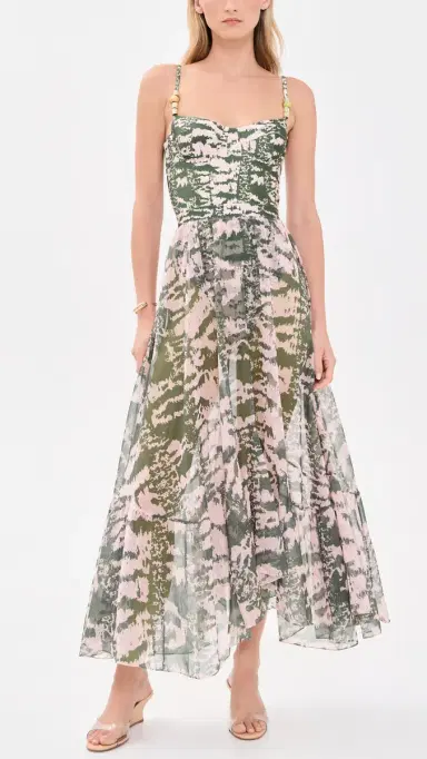 PatBo Botanic tripe Long Coverup Skirt Green | Thumbnail 5 PatBo Botanic tripe Long Coverup Skirt Green | Thumbnail 5