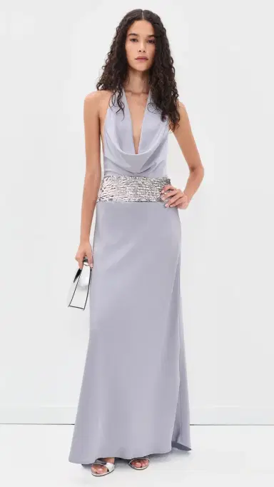 Runaway the Label Marcella Deep Plunge Maxi Dress ilver | Thumbnail 5 Runaway the Label Marcella Deep Plunge Maxi Dress ilver | Thumbnail 5