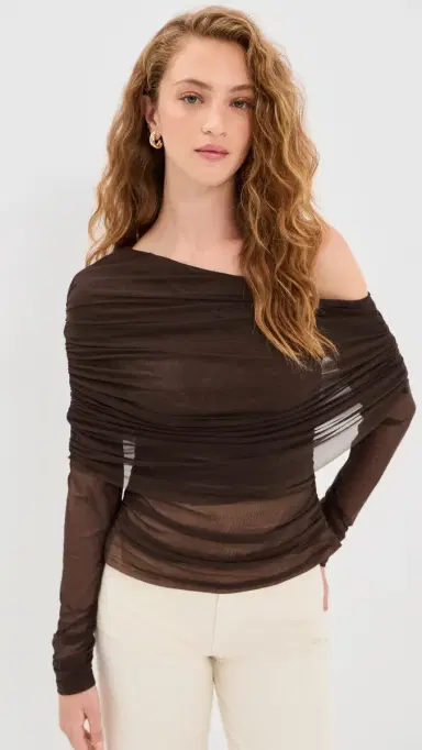 Line & Dot arceline Asymmetrical Top Brown | Thumbnail 2 Line & Dot arceline Asymmetrical Top Brown | Thumbnail 2