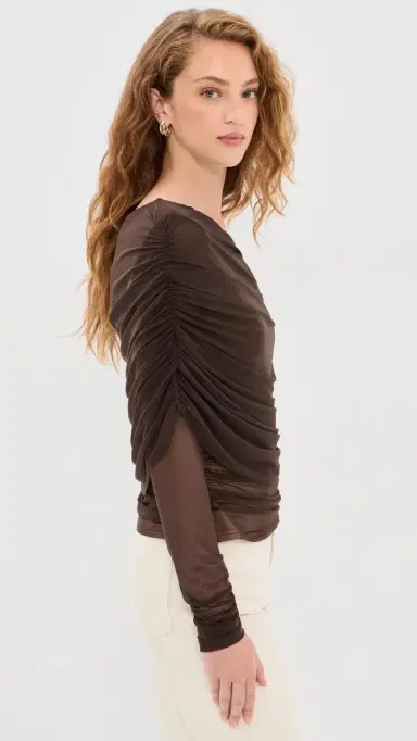 Line & Dot arceline Asymmetrical Top Brown | Thumbnail 4 Line & Dot arceline Asymmetrical Top Brown | Thumbnail 4
