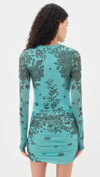 AFRM irza Mini Dress Turquoise Crochet | Thumbnail 3 AFRM irza Mini Dress Turquoise Crochet | Thumbnail 3
