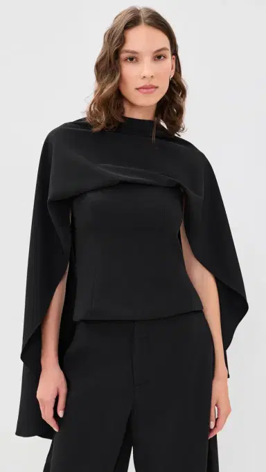 Line & Dot cout Drape Top Black | Thumbnail 2 Line & Dot cout Drape Top Black | Thumbnail 2