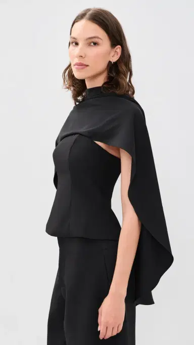 Line & Dot cout Drape Top Black | Thumbnail 4 Line & Dot cout Drape Top Black | Thumbnail 4