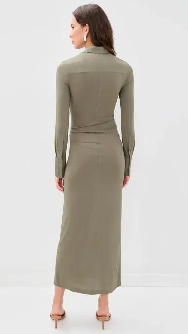 Helmut Lang Twisted Shirt Dress Fallen Rock | Thumbnail 3 Helmut Lang Twisted Shirt Dress Fallen Rock | Thumbnail 3