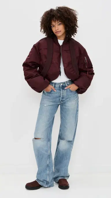 Alpha Industries a-1 Knit Rib Flight Jacket Cedar Red | Thumbnail 5 Alpha Industries a-1 Knit Rib Flight Jacket Cedar Red | Thumbnail 5
