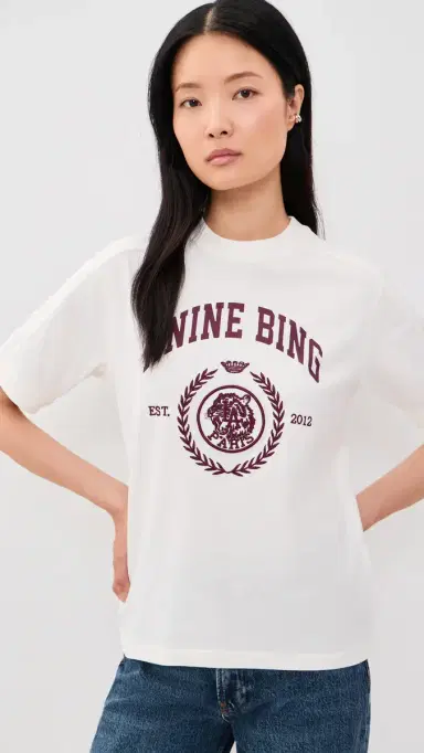 ANINE BING Jaylin Collegiate Tee Cream | Thumbnail 2 ANINE BING Jaylin Collegiate Tee Cream | Thumbnail 2