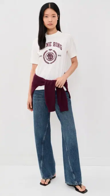 ANINE BING Jaylin Collegiate Tee Cream | Thumbnail 4 ANINE BING Jaylin Collegiate Tee Cream | Thumbnail 4