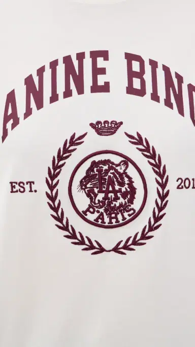ANINE BING Jaylin Collegiate Tee Cream | Thumbnail 6 ANINE BING Jaylin Collegiate Tee Cream | Thumbnail 6