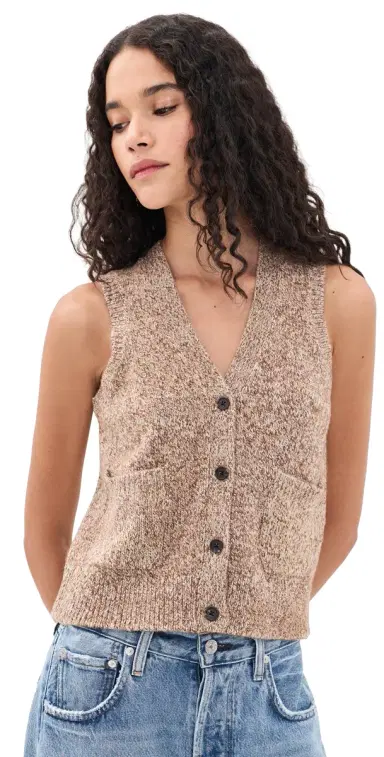 RAILS Kasmir Sweater Vest Brown Melange | Thumbnail 1 RAILS Kasmir Sweater Vest Brown Melange | Thumbnail 1