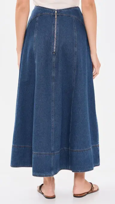 Moon River Belt Buckle Detail Denim Midi Skirt Denim Blue | Thumbnail 3 Moon River Belt Buckle Detail Denim Midi Skirt Denim Blue | Thumbnail 3