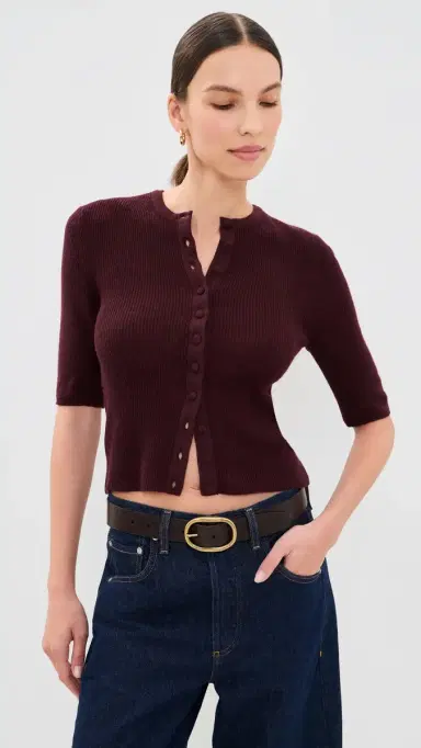 Citizens of Humanity Tabitha Cardigan Sweater Burgundy | Thumbnail 2 Citizens of Humanity Tabitha Cardigan Sweater Burgundy | Thumbnail 2