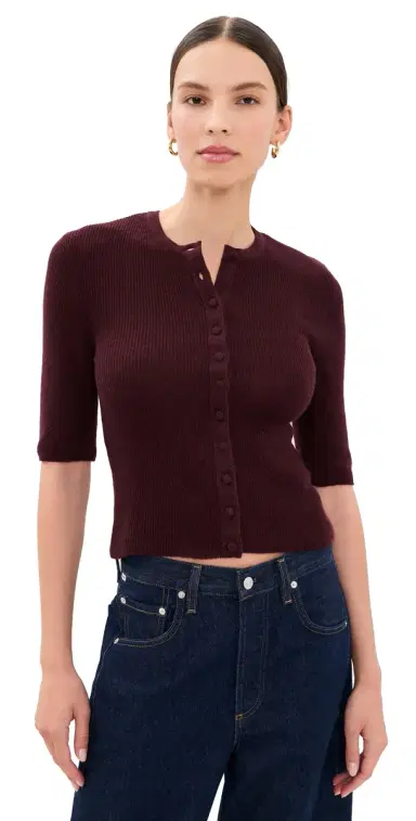 Citizens of Humanity Tabitha Cardigan Sweater Burgundy | Thumbnail 1 Citizens of Humanity Tabitha Cardigan Sweater Burgundy | Thumbnail 1