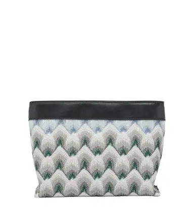 Missoni Mini leather-trimmed lamé pouch | Thumbnail 1 Missoni Mini leather-trimmed lamé pouch | Thumbnail 1