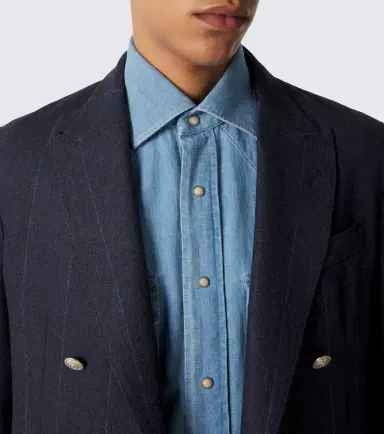 ELEVENTY Denim Western shirt | Thumbnail 5 ELEVENTY Denim Western shirt | Thumbnail 5
