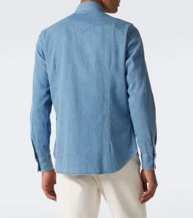 ELEVENTY Denim Western shirt | Thumbnail 6 ELEVENTY Denim Western shirt | Thumbnail 6