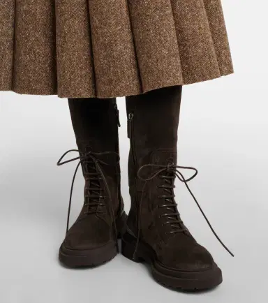 Brunello Cucinelli Monili suede lace-up boots | Thumbnail 4 Brunello Cucinelli Monili suede lace-up boots | Thumbnail 4