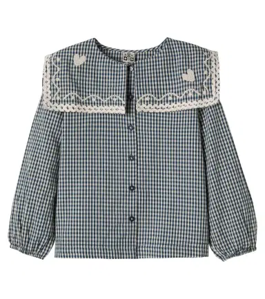 Bonton Pioupiou embroidered gingham cotton shirt | Thumbnail 1 Bonton Pioupiou embroidered gingham cotton shirt | Thumbnail 1