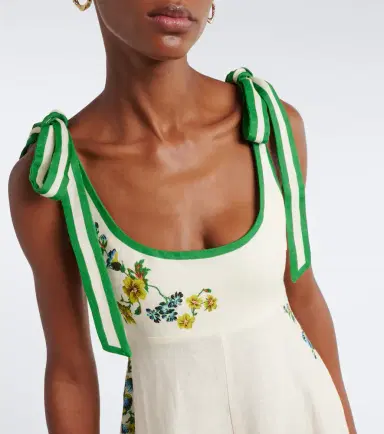 ALÉMAIS Alémais Phyllis floral linen maxi dress | Thumbnail 4 ALÉMAIS Alémais Phyllis floral linen maxi dress | Thumbnail 4