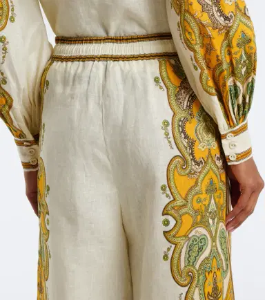 ALÉMAIS Alémais Porter printed linen wide-leg pants | Thumbnail 3 ALÉMAIS Alémais Porter printed linen wide-leg pants | Thumbnail 3