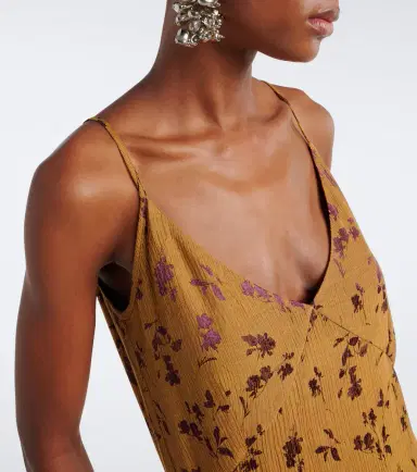 Dries Van Noten Floral jacquard satin slip dress | Thumbnail 3 Dries Van Noten Floral jacquard satin slip dress | Thumbnail 3