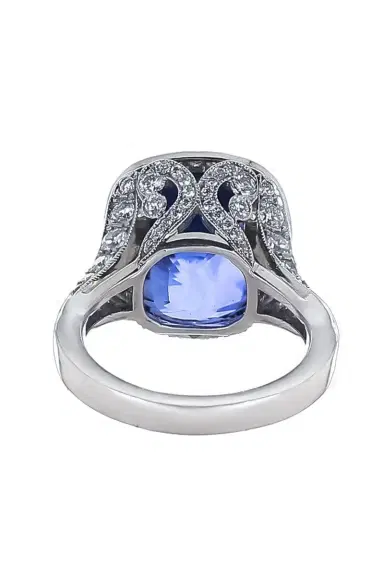 CICADA Blue Sapphire Diamond Halo Ring - Platinum | Thumbnail 6 CICADA Blue Sapphire Diamond Halo Ring - Platinum | Thumbnail 6