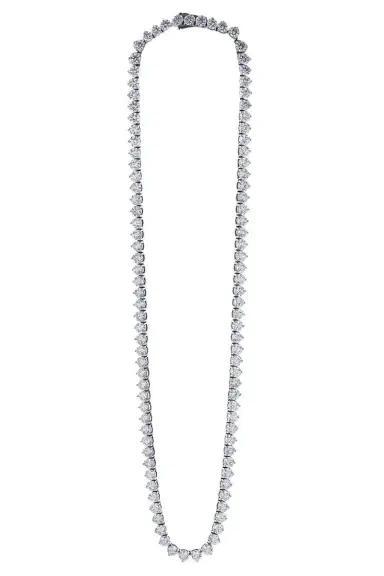 WITH LOVE TRAVEL Lab-Grown Diamond Three Prong Tennis Necklace | Thumbnail 1 WITH LOVE TRAVEL Lab-Grown Diamond Three Prong Tennis Necklace | Thumbnail 1