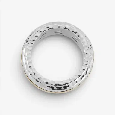 JAI JAI Sterling Silver & 14K Yellow Gold Artisan Hammered Spinner Men's Ring JJH3057MRG - by The Solist | Thumbnail 4 JAI JAI Sterling Silver & 14K Yellow Gold Artisan Hammered Spinner Men's Ring JJH3057MRG - by The Solist | Thumbnail 4