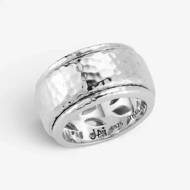 JAI JAI Sterling Silver Artisan Hammered Spinner Men's Ring JJH3057MR - by The Solist | Thumbnail 3 JAI JAI Sterling Silver Artisan Hammered Spinner Men's Ring JJH3057MR - by The Solist | Thumbnail 3