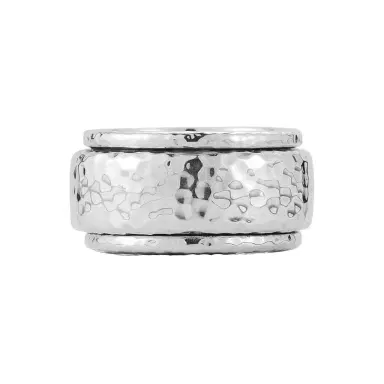 JAI JAI Sterling Silver Artisan Hammered Spinner Men's Ring JJH3057MR - by The Solist | Thumbnail 1 JAI JAI Sterling Silver Artisan Hammered Spinner Men's Ring JJH3057MR - by The Solist | Thumbnail 1