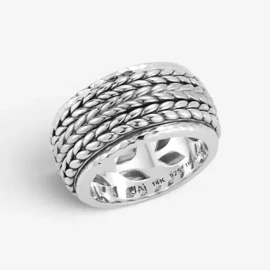 JAI JAI Sterling Silver Artisan Textured Spinner Men's Ring JJH5026MR - by The Solist | Thumbnail 3 JAI JAI Sterling Silver Artisan Textured Spinner Men's Ring JJH5026MR - by The Solist | Thumbnail 3