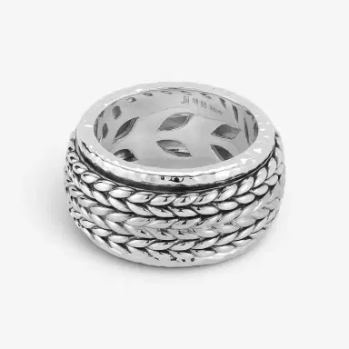 JAI JAI Sterling Silver Artisan Textured Spinner Men's Ring JJH5026MR - by The Solist | Thumbnail 2 JAI JAI Sterling Silver Artisan Textured Spinner Men's Ring JJH5026MR - by The Solist | Thumbnail 2