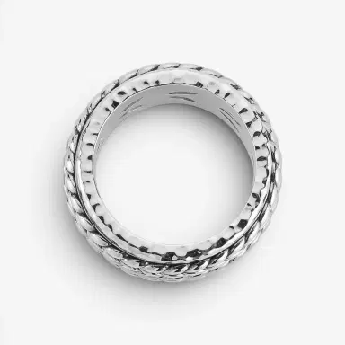 JAI JAI Sterling Silver Artisan Textured Spinner Men's Ring JJH5026MR - by The Solist | Thumbnail 4 JAI JAI Sterling Silver Artisan Textured Spinner Men's Ring JJH5026MR - by The Solist | Thumbnail 4
