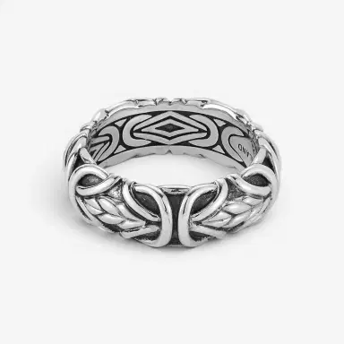 JAI JAI Sterling Silver Basketweave Byzantine Men's Band Ring JJH5015MR - by The Solist | Thumbnail 2 JAI JAI Sterling Silver Basketweave Byzantine Men's Band Ring JJH5015MR - by The Solist | Thumbnail 2