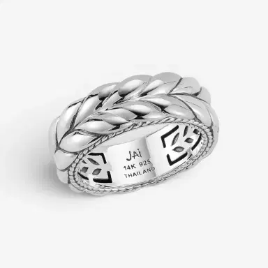 JAI JAI Sterling Silver Basketweave Men's Band Ring JJH5020MR - by The Solist | Thumbnail 3 JAI JAI Sterling Silver Basketweave Men's Band Ring JJH5020MR - by The Solist | Thumbnail 3