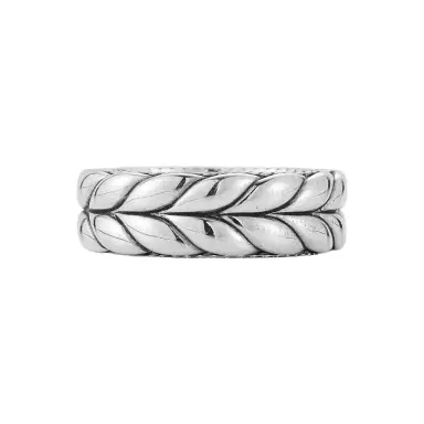JAI JAI Sterling Silver Basketweave Men's Band Ring JJH5020MR - by The Solist | Thumbnail 1 JAI JAI Sterling Silver Basketweave Men's Band Ring JJH5020MR - by The Solist | Thumbnail 1