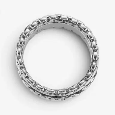 JAI JAI Sterling Silver Black Spinel Box Chain Men's Band Ring JJH3043MR-BS - by The Solist | Thumbnail 4 JAI JAI Sterling Silver Black Spinel Box Chain Men's Band Ring JJH3043MR-BS - by The Solist | Thumbnail 4