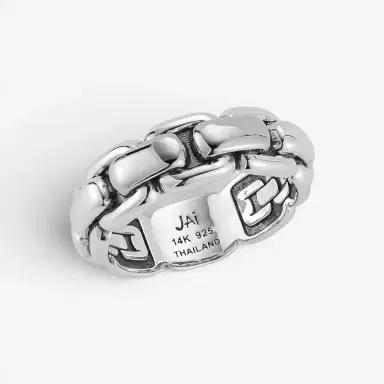 JAI JAI Sterling Silver Box Chain Men's Band Ring JJH1045MR - by The Solist | Thumbnail 3 JAI JAI Sterling Silver Box Chain Men's Band Ring JJH1045MR - by The Solist | Thumbnail 3