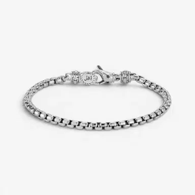 JAI JAI Sterling Silver Box Chain Men's Bracelet JJH1002MB - S by The Solist | Thumbnail 2 JAI JAI Sterling Silver Box Chain Men's Bracelet JJH1002MB - S by The Solist | Thumbnail 2