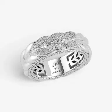 JAI JAI Sterling Silver Diamond Basketweave Men's Band Ring JJH5020MR-DI - by The Solist | Thumbnail 2 JAI JAI Sterling Silver Diamond Basketweave Men's Band Ring JJH5020MR-DI - by The Solist | Thumbnail 2