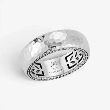 JAI JAI Sterling Silver Hammered Men's Band Ring JJH3039MR - by The Solist | Thumbnail 2 JAI JAI Sterling Silver Hammered Men's Band Ring JJH3039MR - by The Solist | Thumbnail 2