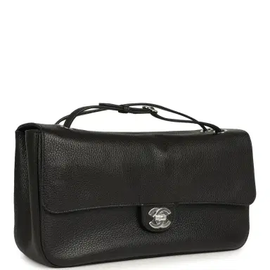 Chanel Chanel Maxi "Souplissimo" Small Flap Bag Black Grained Calfskin Silver Hardware | Thumbnail 2 Chanel Chanel Maxi "Souplissimo" Small Flap Bag Black Grained Calfskin Silver Hardware | Thumbnail 2