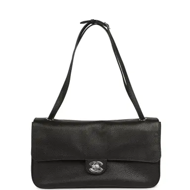Chanel Chanel Maxi "Souplissimo" Small Flap Bag Black Grained Calfskin Silver Hardware | Thumbnail 7 Chanel Chanel Maxi "Souplissimo" Small Flap Bag Black Grained Calfskin Silver Hardware | Thumbnail 7