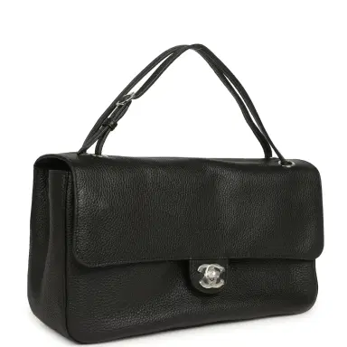 Chanel Chanel Maxi "Souplissimo" Small Flap Bag Black Grained Calfskin Silver Hardware | Thumbnail 2 Chanel Chanel Maxi "Souplissimo" Small Flap Bag Black Grained Calfskin Silver Hardware | Thumbnail 2