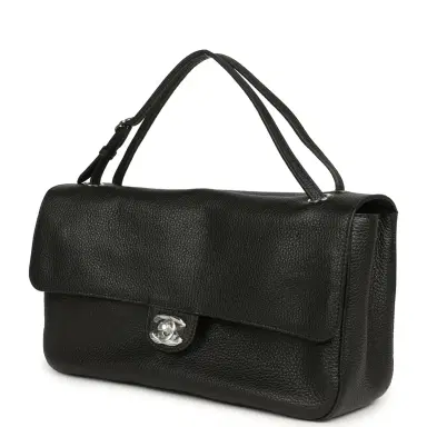 Chanel Chanel Maxi "Souplissimo" Small Flap Bag Black Grained Calfskin Silver Hardware | Thumbnail 5 Chanel Chanel Maxi "Souplissimo" Small Flap Bag Black Grained Calfskin Silver Hardware | Thumbnail 5