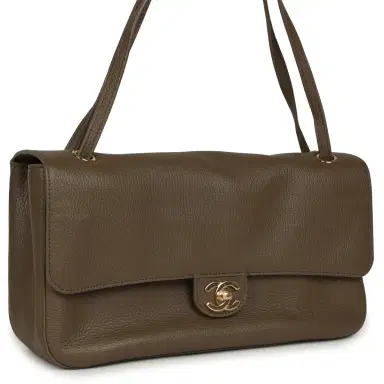 Chanel Chanel Maxi "Souplissimo" Small Flap Bag Brown Grained Calfskin Gold Hardware | Thumbnail 2 Chanel Chanel Maxi "Souplissimo" Small Flap Bag Brown Grained Calfskin Gold Hardware | Thumbnail 2