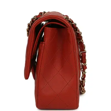 Chanel Chanel Medium Classic Double Flap Bag Dark Orange Lambskin Light Gold Hardware | Thumbnail 3 Chanel Chanel Medium Classic Double Flap Bag Dark Orange Lambskin Light Gold Hardware | Thumbnail 3