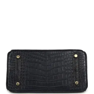 HERMÈS Hermes Birkin 25 Bleu Indigo Matte Alligator Gold Hardware | Thumbnail 6 HERMÈS Hermes Birkin 25 Bleu Indigo Matte Alligator Gold Hardware | Thumbnail 6