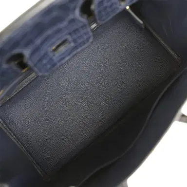 HERMÈS Hermes Birkin 25 Bleu Indigo Matte Alligator Gold Hardware | Thumbnail 8 HERMÈS Hermes Birkin 25 Bleu Indigo Matte Alligator Gold Hardware | Thumbnail 8