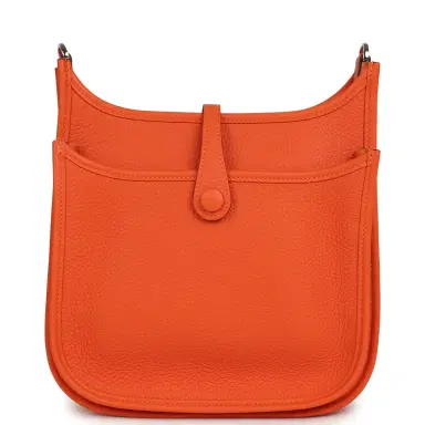 HERMÈS Hermes Evelyne 23 Tangerine Clemence Palladium Hardware | Thumbnail 4 HERMÈS Hermes Evelyne 23 Tangerine Clemence Palladium Hardware | Thumbnail 4